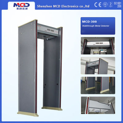 เครื่องตรวจจับโลหะแบบประตู Walkthrought ความไวแสงสูง 35W 6 โซนตรวจจับ